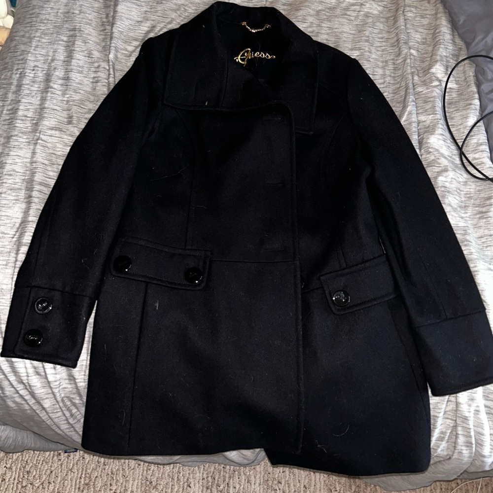 Guess Women’s Notched-Collar Double-Breasted Coat Size Large